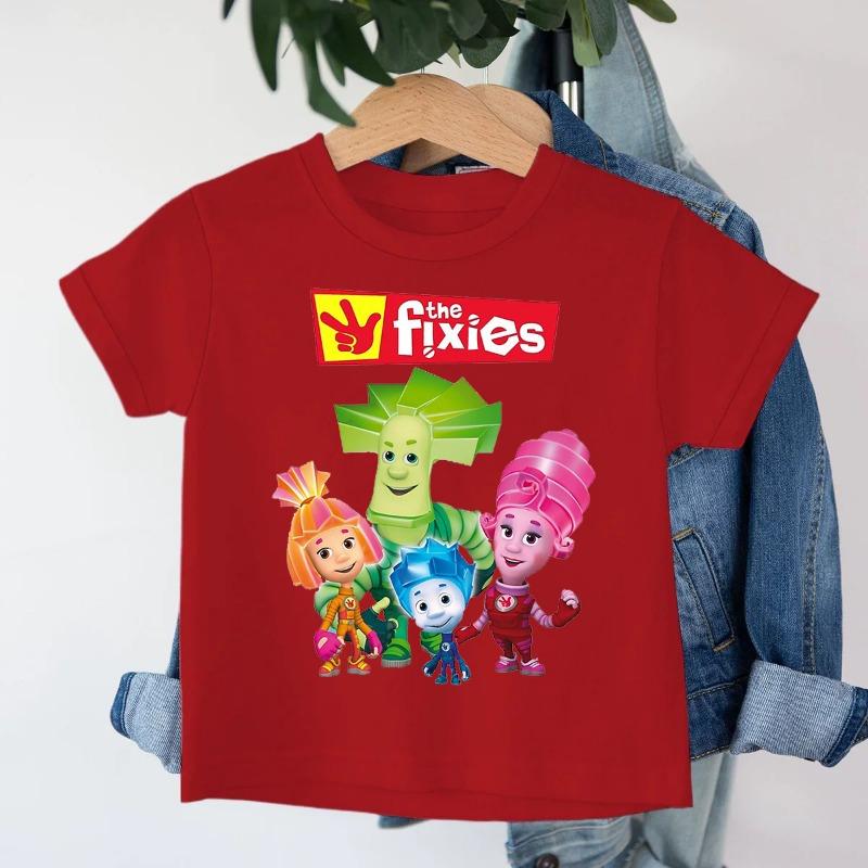 Das Fixies Grafik T-Shirt Für Kinder Jungen 2025 Neue Mode Das Fixies Kurzarm-T-Shirt Anime Y2k Oberteile Kleinkind Mädchen Kleidung