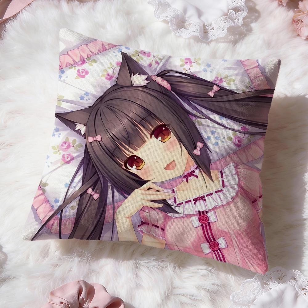 cute game n-Nekopara Cushion Cover Premium Comfort Reversible Pillow Cove -Two in One Design for Any Room & Car Interior