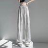 Women Pants Elastic High Waist Adjustable Drawstring Wide Leg Trousers Tie Dye Print Summer