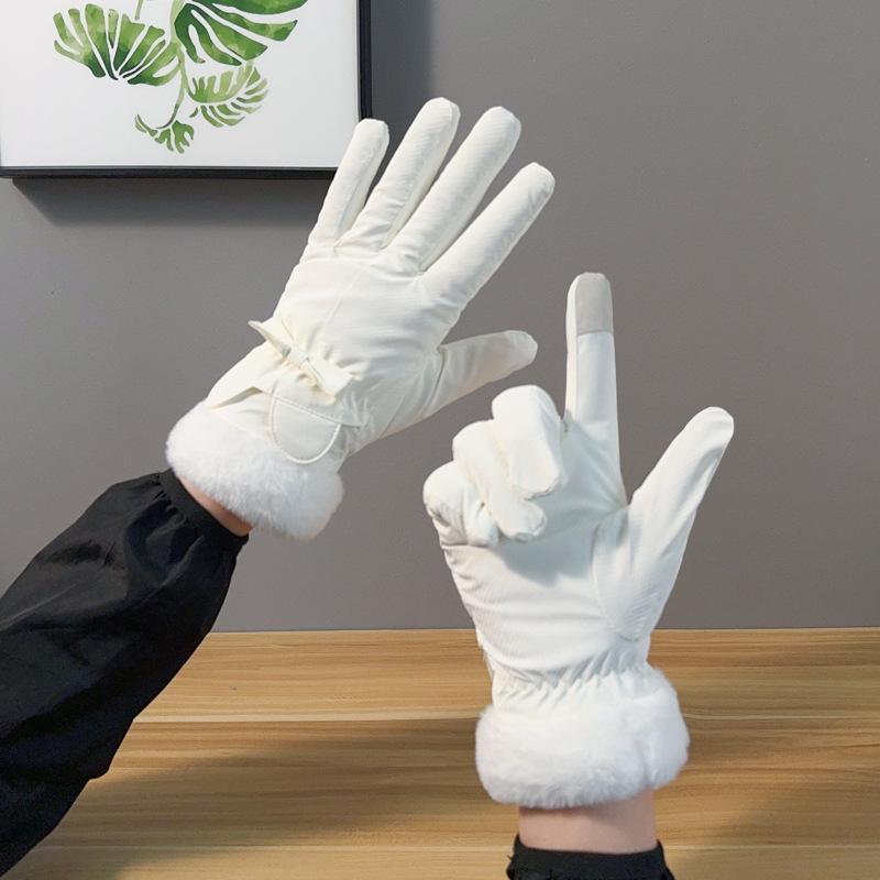 Gloves winter cycling warm fleece thickened touch screen waterproof