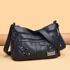 Crossbody Bag, Middle-aged Fashionable and Simple Women's Bag Soft Leather Large Capacity Multi-compartment Single-shoulder Bag
