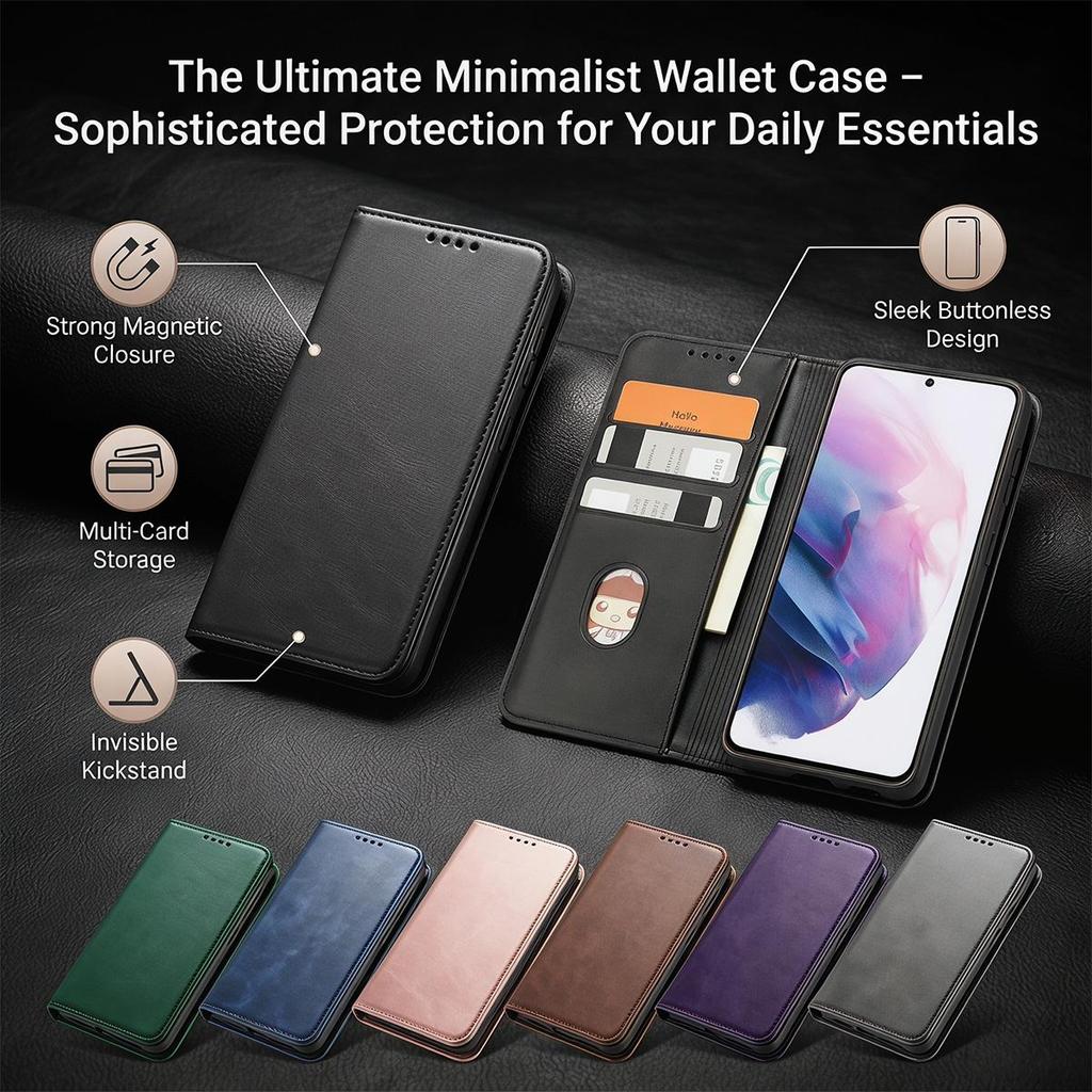 Premium PU Leather Wallet Phone Case for HONOR 600 Pro Magnetic Buckle Kickstand Shell