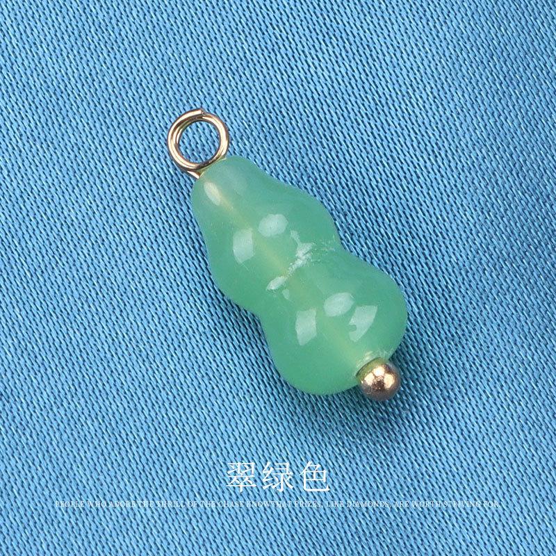 5pcs Gourd Buckle Round Chinese Imitation Jade Glass Button Chan Suit Tang Suit Gold Nail Handmade Disc Buckle Cheongsam Hanfu Button