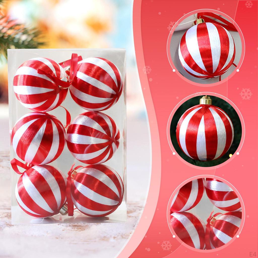6 Pieces Christmas Ball Ornaments Charm Pendants Tree Hanging Decorations