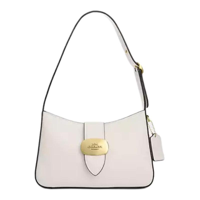 COACH Eliza 25 Logo Classic Calfskin Shoulder Bag Medium Women s White белый