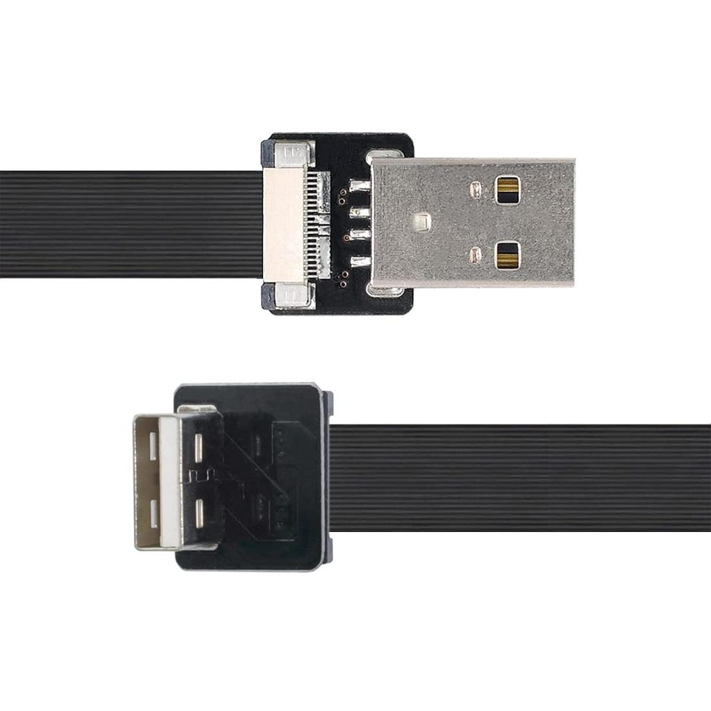 chenyang USB Flat USB Male to Male 90 Degree Down Data Ribbon Flex Extension Cable 2.0 Cable, 2.0 Angle, Transfer, Charging, Adapter, 1.0M