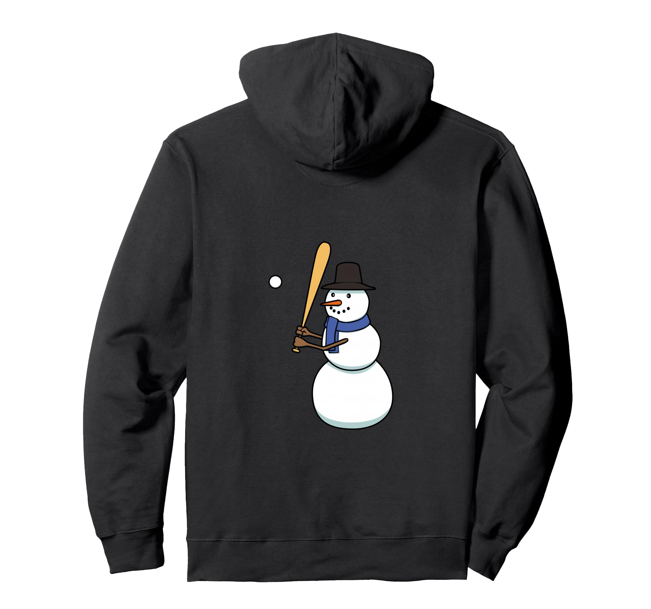 

Cute Snowman Playing Baseball Hoodie чёрный