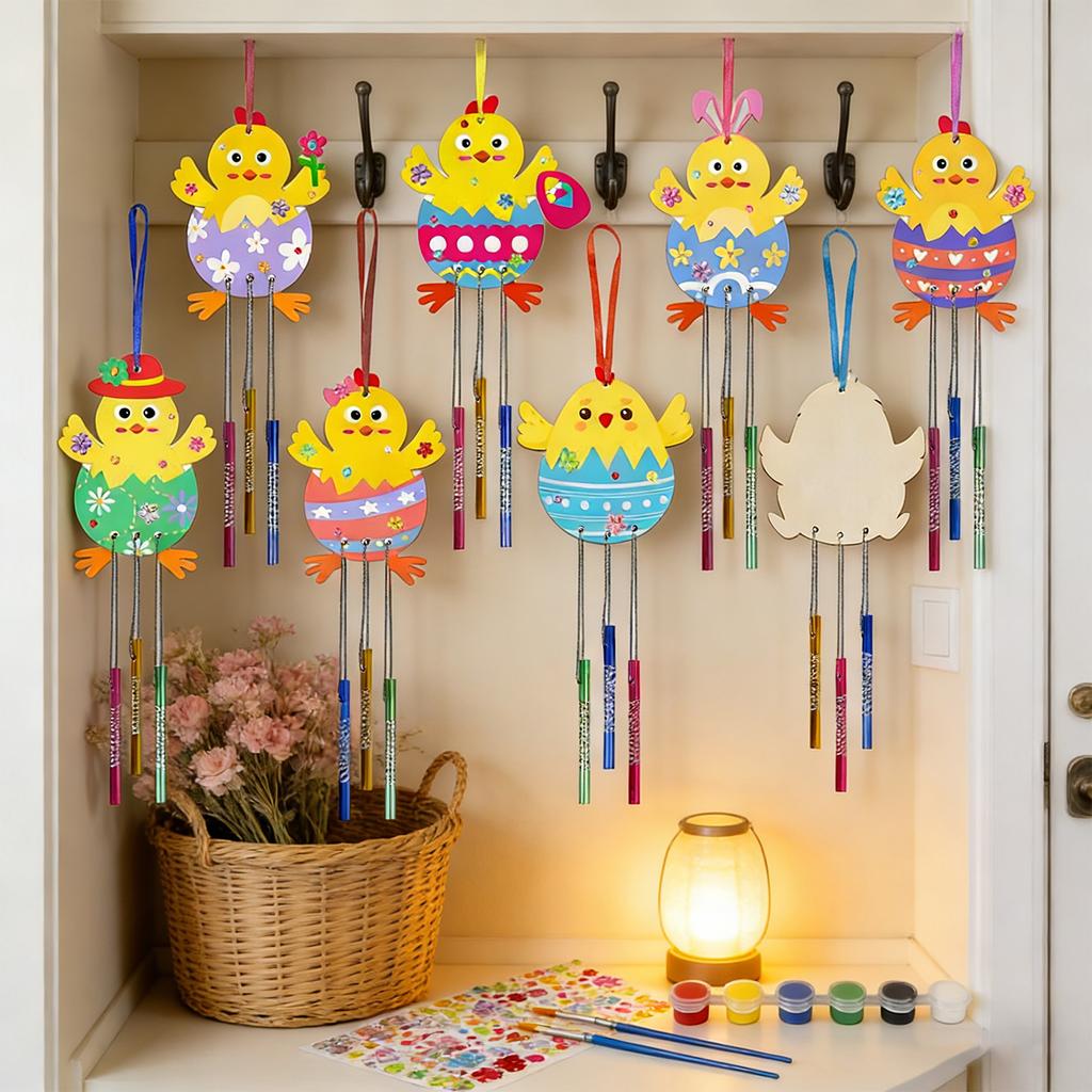 1set Easter Bunny Wind Chimes Craft Kit Chimes For Decorative For Spring Decor And Creative Family Fun 5ml