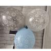 12inch Christmas Party Balloon Decoration with White Snowflake Print Transparent Gold Balloon for Holiday Party Layout