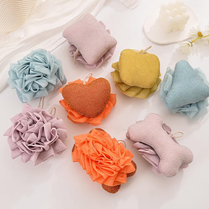 Bright Silk Bath Pouf