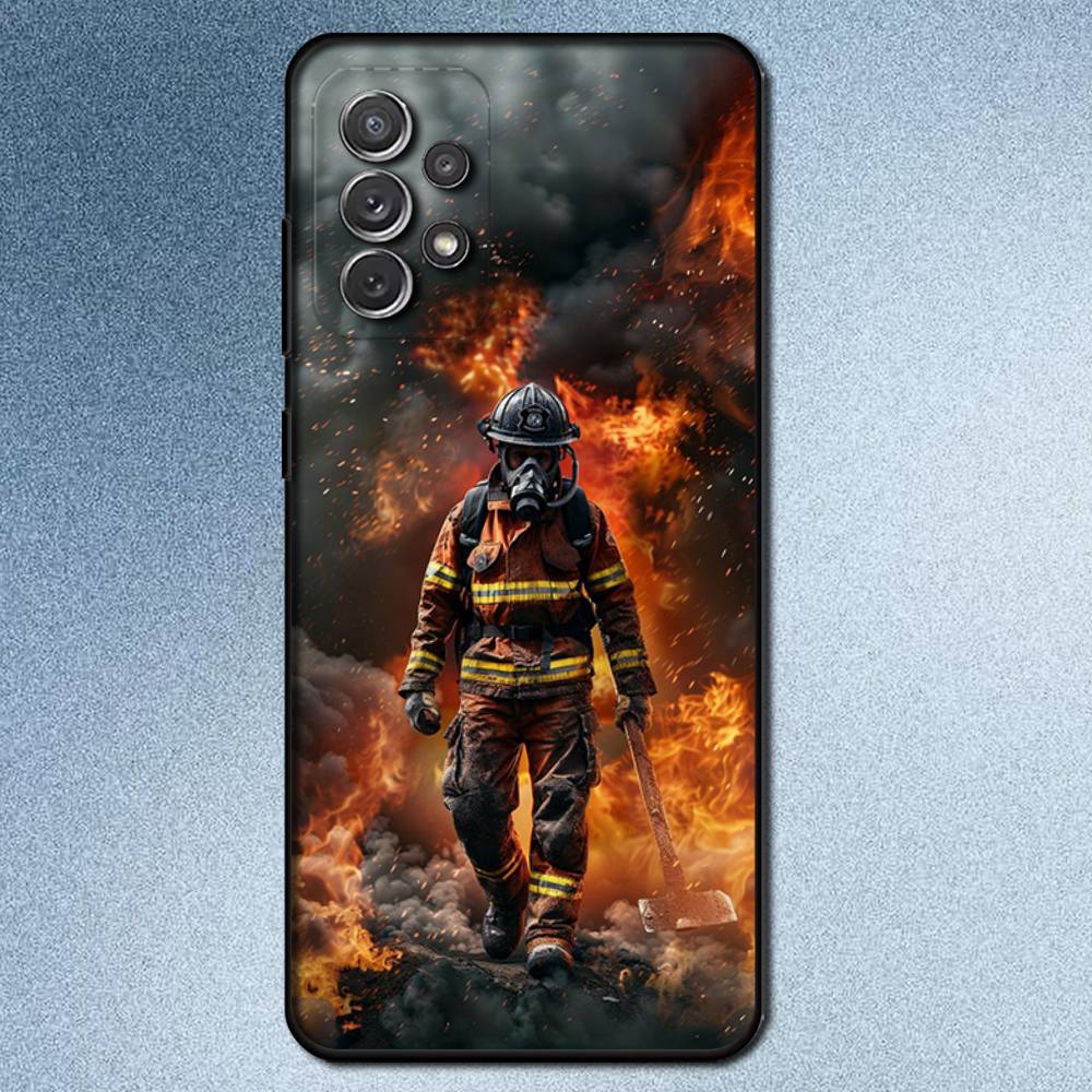 Fireman Firefighter Phone Case For Samsung S25,S24,S21,S22,S23,S30,Ultra,S20,Plus,Fe,Lite,Note,10,9,5G Black Cover