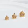 Copper-Plated 14K Gold Zircon Crown Pendant for DIY Accessories: Vintage Hairpin, Earrings, Tassel, Hat