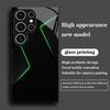 Coque de téléphone en verre à motif géométrique vert adaptée pour Samsung Galaxy S26 S25 S24 S23 S22 S20 FE/Ultra/Plus5Ganti coque arrière anti-chute