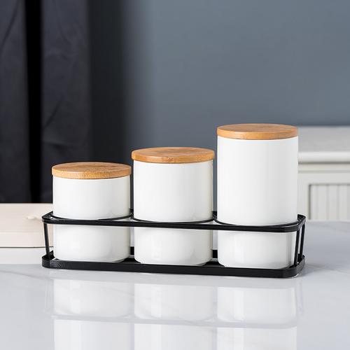Food Grade Sealed Jar Ceramic Storage Jar Household Kitchen Grains Storage Jar Nut Tea Coffee Storage Box/collection Utensils