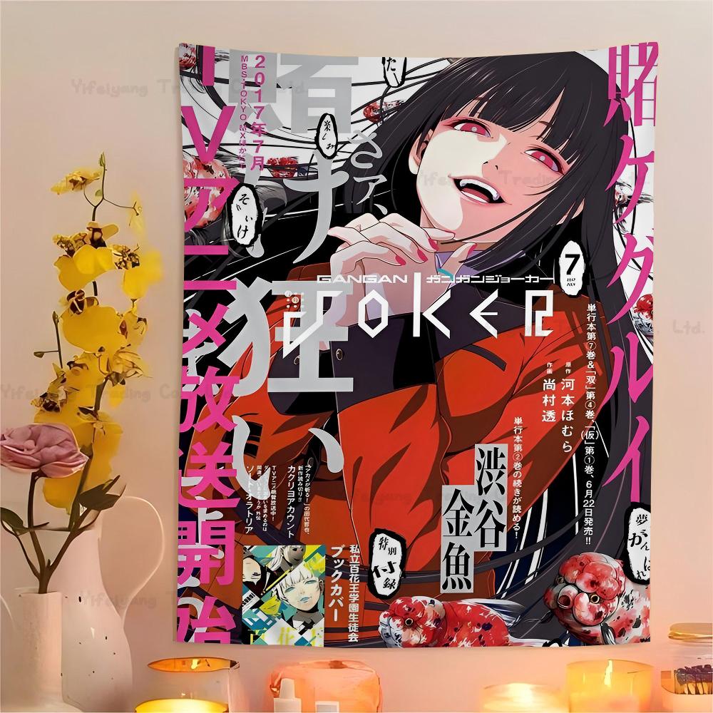 Kakegurui Jabami Yumeko Chart Tapestry Art Science Fiction Room Home Decor Cheap Hippie Wall Hanging