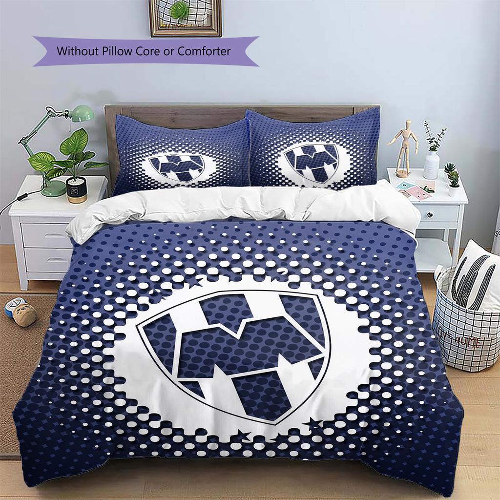 C.F. Monterrey Football Club  Pattern Bedding Quilt Set  Home Decoration  Gift (1 * duvet cover + 2 * pillowcase  without core)