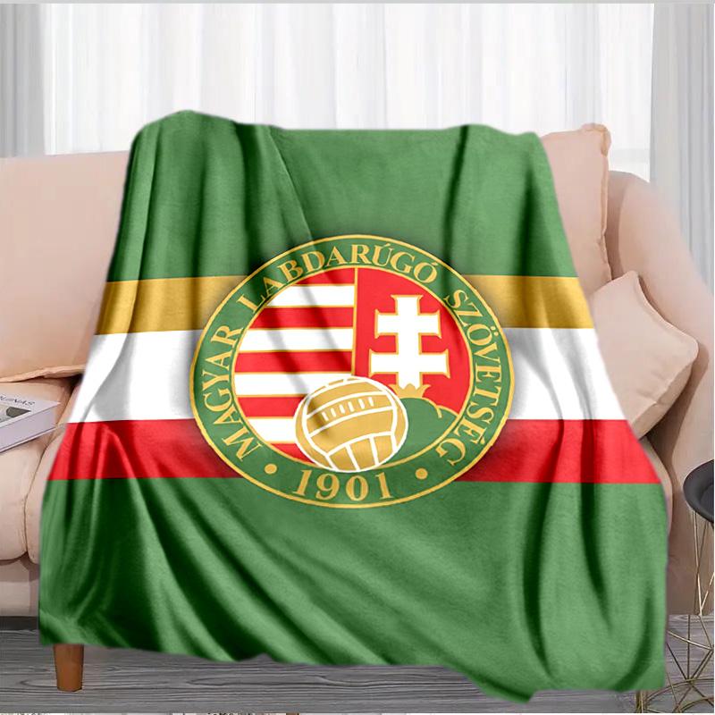 Ungarisches Fußball-Emblem-Decke Geeignet für Sofas, Betten, Büros und Camping - Perfektes Geschenk für Halloween Weihnachten