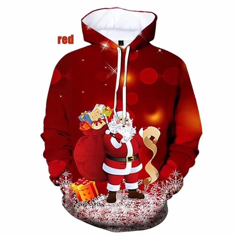 Толстовки с принтом 3D Санта-Клауса — фото 3
