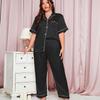 Danny Lin Summer Fashion Plus Size Casual Two-Piece Pajama Set with Loose Long Pants for Home Wear