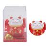 Solar Powered Waving Red Fat Cat Good Luck Wealth Welcoming Lucky Fortune Cat Home Room Office