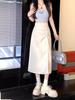 2024 Spring High-Waist Korean Style Slim Midi Skirt with Slit for Women
