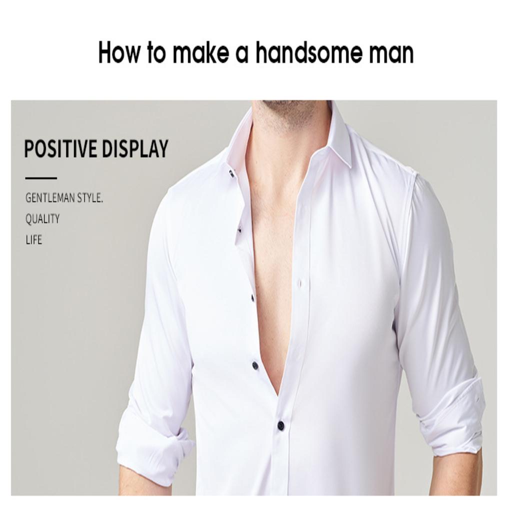 Men's Slim Fit Elastic Shirt, Business Thin Shirt
