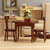 Miniature Dining Table Chair Set Handmade 1:12 Miniature Furniture Retro Doll Mansion Furniture for Girls Boys Pretend Play