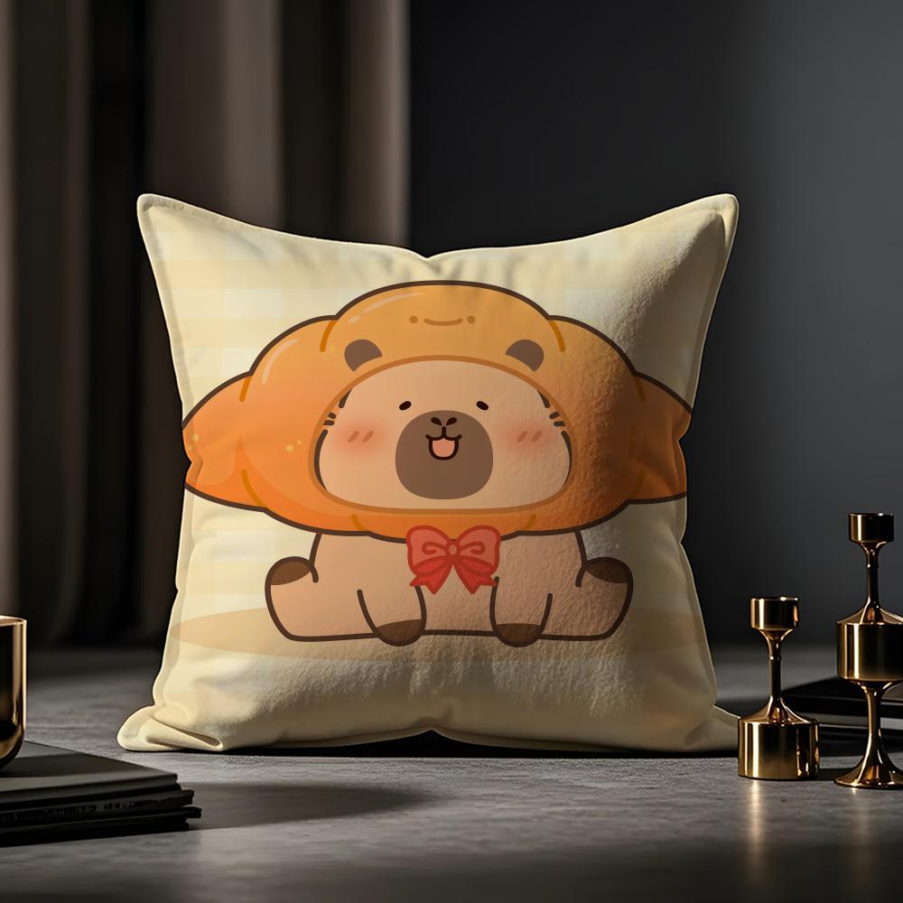 Guinea Pig Cake Cushion Cover Anti-dustmite Pillowcase Invisible Zipper Silky Short Plush Sofa Cushion Cover
