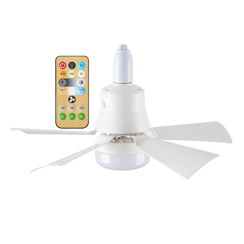 30W LED Stropní Světlo s Ventilátorem E26 Patice Bezdrátové Dálkové Ovládání Stmívání Tří Barev LED Žárovka Stropní Světlo s Ventilátorem pro Ložnici Obývací Pokoj