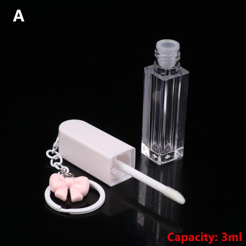 

Lip Glaze Bottle With Keychain Gradient Empty Lipstick Gloss Tube Refillable Liquid Container Bottle Lipgloss Sample Bottle A