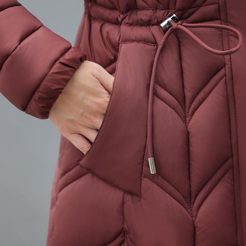 Elegantní zimní kabáty pro ženy středního věku s kapucí, slim, ležérní, silné, teplé, dlouhé parky, dámské bundy