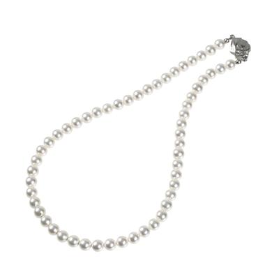 [Produziert von Yumi Katsura] Perlenkette 7 mm RoseYumiRose Beliebte Damen-Halskette, schlicht und stilvoll, für formelle Anlässe (45 cm)