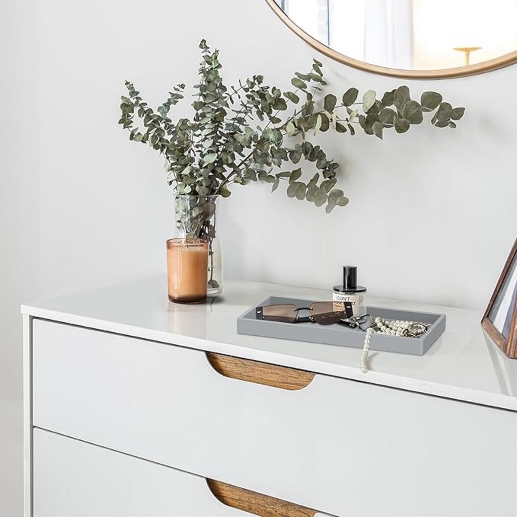 Flexible Bathroom Trays, Countertop and Vanity Tray – Silicone Soap Dispenser Trays, Dish Soap Holder Kitchen Counter Caddy, Organizer Sink Tray