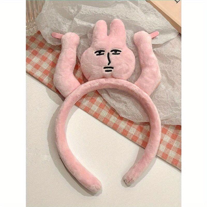 1pc Pink Rabbit Ear Funny Clips, Bangs Washing Face Headband, Cute Holiday Photo Props, Spring/Summer New Arrival, Suitable For Photo Shooting
