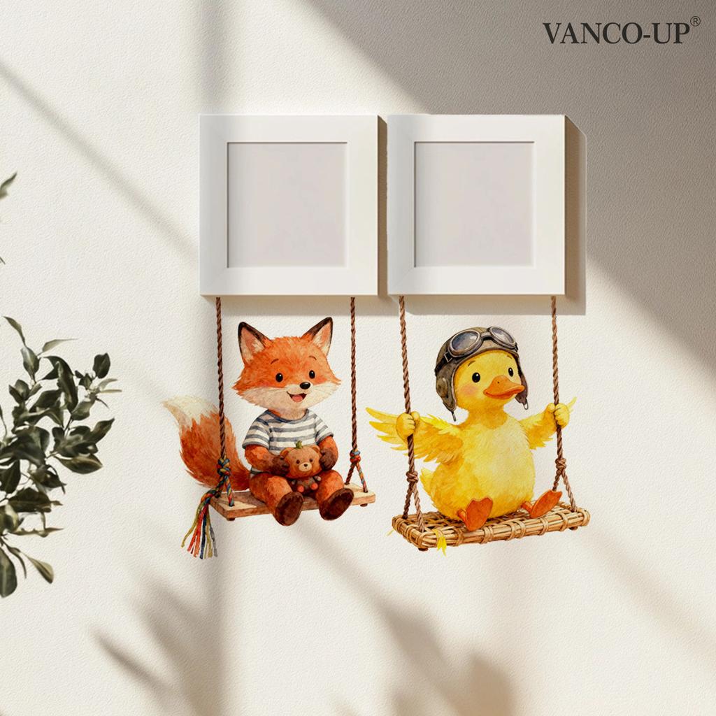 Self-adhesive Cartoon Animals Flowers Butterflies Switch Wall Stickers Puppy Kitten for Bedroom Living Room Home Decor
