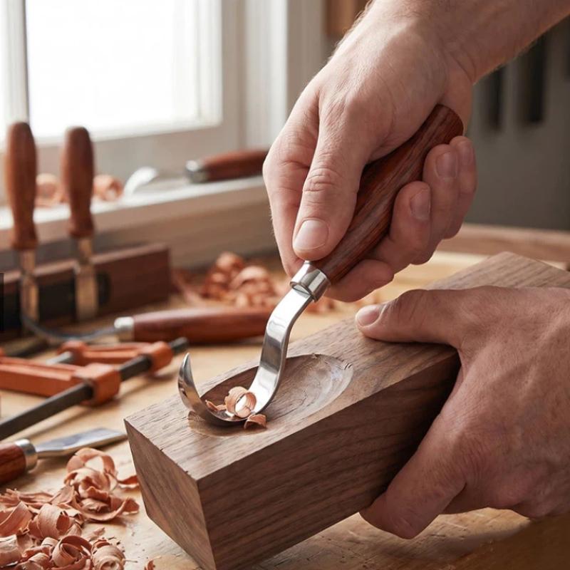 1 Pcs Wood Carving Knife Sharp Stainless Steel Blades Ergonomic Handles For Diy Woodworking Crafts