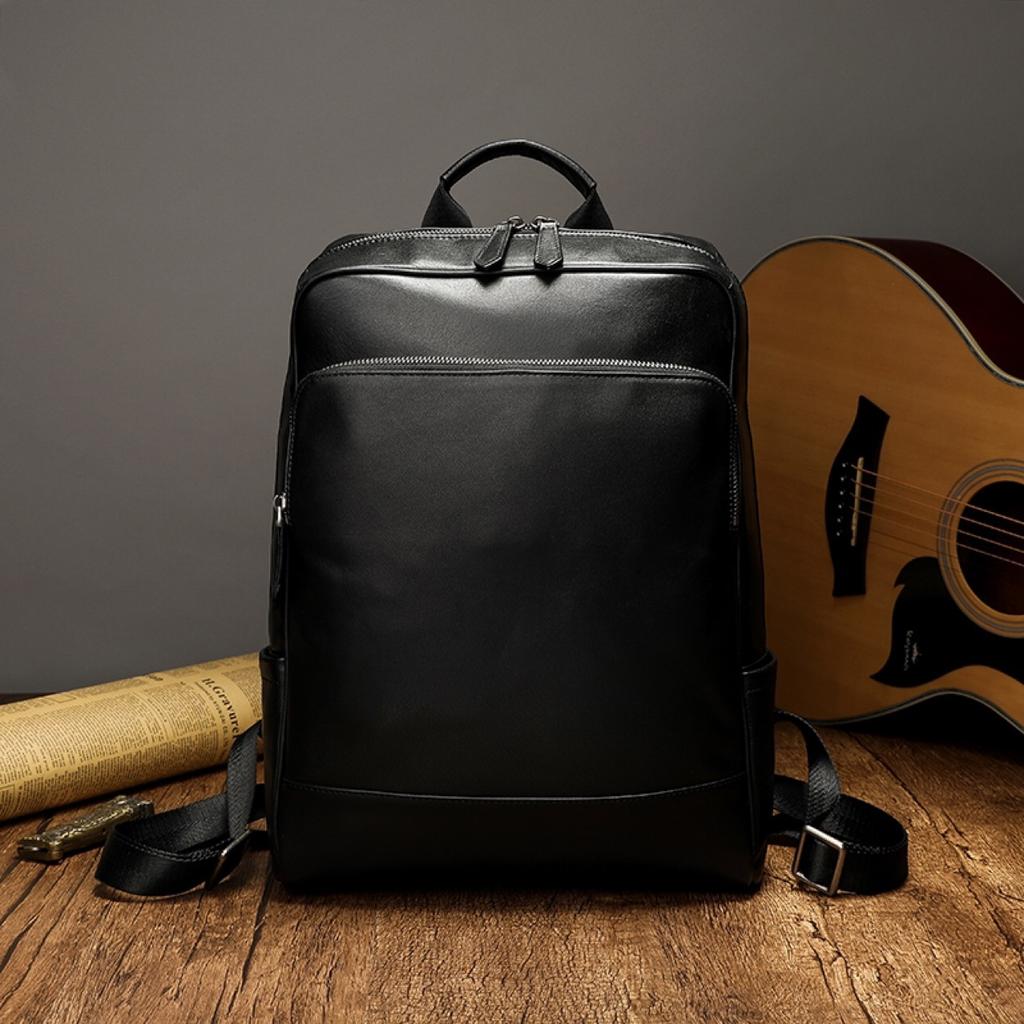 Obermaterial Rindsleder, Pflanzlich gegerbtes Rindsleder, Lässiger Herren-Rucksack, Lässiger Rucksack, Computer-Rucksack