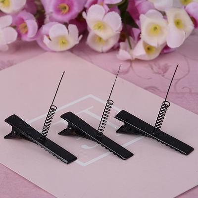 10 יחידות קליפס מתכת שחור 4 ס"מ עם קצה קליפס תנין עם קפיץ ל-DIY בעבודת יד קליפסים בסיסיים אוניברסליים לשיער כיסוי ראש יצירתי