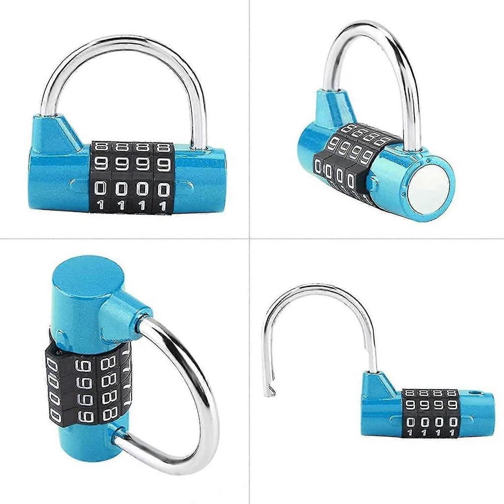 Resettable 4 Digit Combination Padlock, Gym Locker Lock, Resettable Heavy Duty Lock, 54mm/2.13" - RiRi