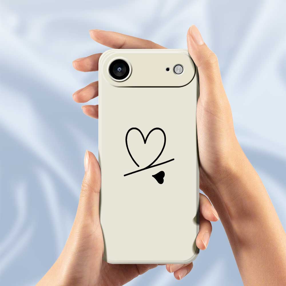 For iPhone 17 Air Case Black Love Pattern Printing Straight Edge TPU Phone Back Cover