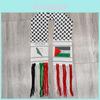 Popular Palestinian Flag Scarf For Activities And Protests Long Length And Fringed Design