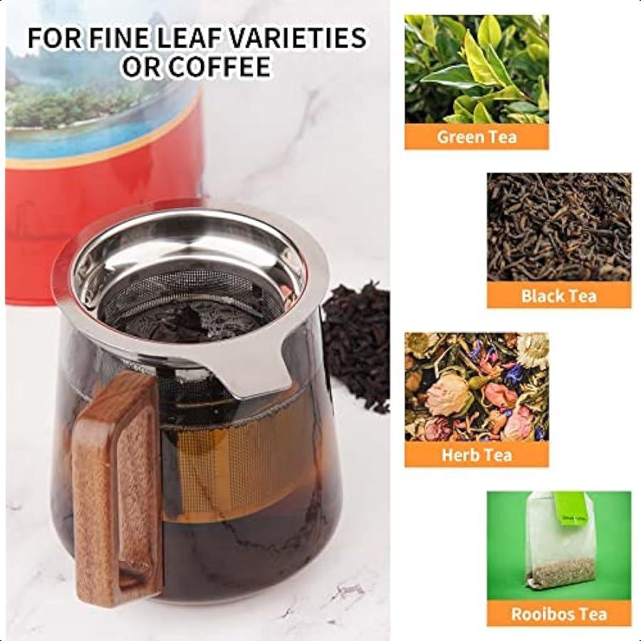 Extra Fine Mesh Tea Infuser Strainer Stainless Steel Loose Leaf Tea Steeper Diffuser with Large Capacity Basket and Lid Fits Te