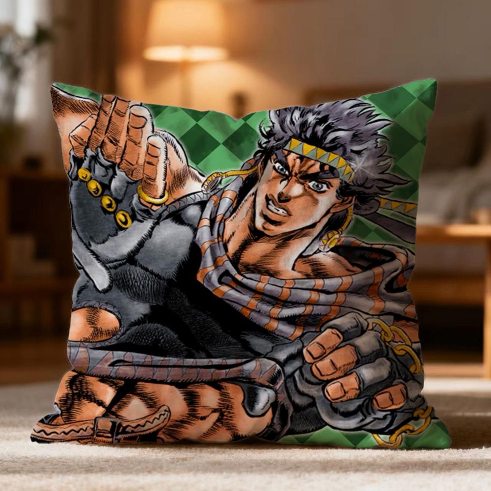 Hot J-JJoJo's Bizarre Adventure Cushion Cover Soft Washable Pillow Case Multi-Scene for Couch Bed Travel Office Use