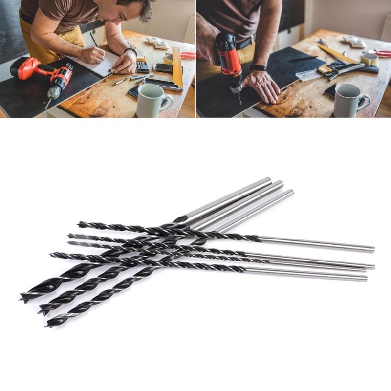 Profesionální sada 7 kusů vrtáků do dřeva 4-12 mm 300 mm prodloužené dřevěné vrtáky Heavy Duty uhlíková ocel pro stavbu z tvrdého dřeva