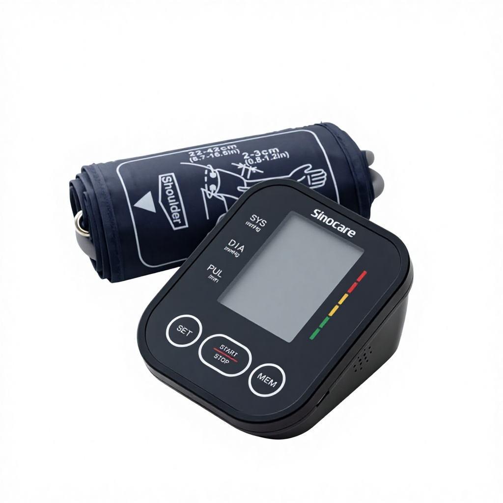 Sinocare Upper Arm Blood Pressure Monitor with Voice Broadcast & Large Screen Display Sinocare Blood Pressure Monitor (Black)