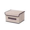 Foldable Dustproof Linen-Style Storage Box with Lid for Clothes and Sundries