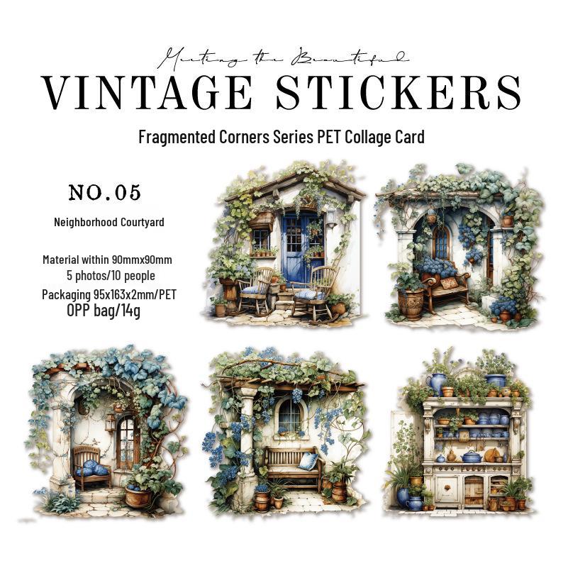 Яньцзи Питомец Коллажная Карта: Серия «Фрагментированные уголки» - Украшение журнала и ведение заметок, 6 дизайнов