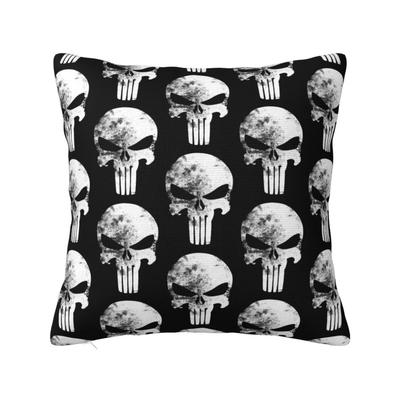 Custom Marvel Super Hero Punisher Skull Cushion Cover 40x40cm Comics Film Velvet Cute Throw Pillow Case for Sofa
