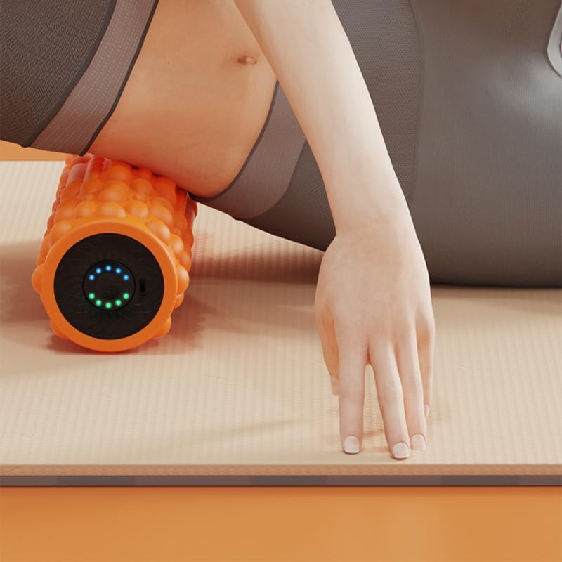 LYMCY Electric Foam Vibration Stretch Roller with 3D Massage Beads Patent Myofascial Release USB High Durability ABS Suitable for Roller, [Design