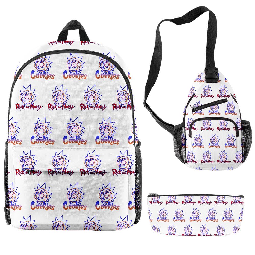 Cook 3D Printing Large Capacity Multifunctional Male And Female Versatile Backpack Student Bag Three-Piece Set
